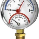 TIM Термоманометр радиальный 63мм на 6 бар "(0℃ - 120℃) (1/60 шт.)