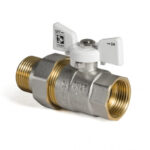 KOER Кран с американкой  1" белая бабочка PN40 ( KR.227.W) WHITE (6/24шт)
