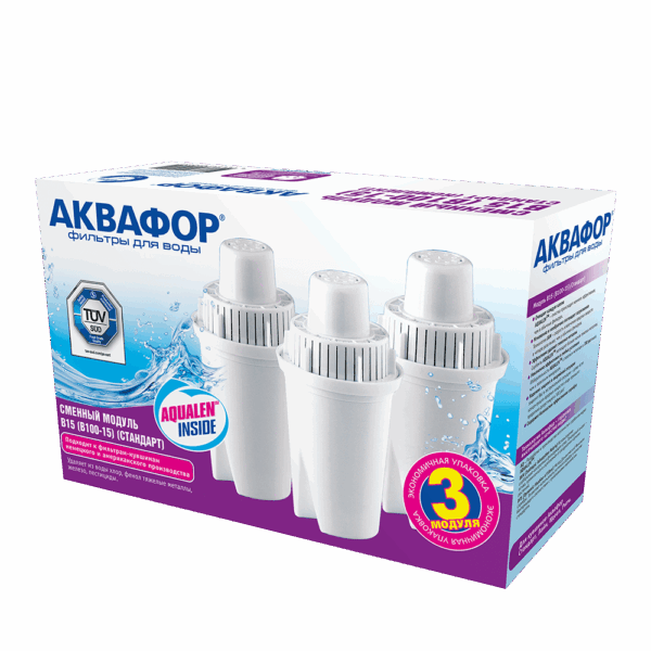 Модуль сменный фильтрующий Аквафор В15 (В100-15) (комплект) (3 шт.) акц. 1