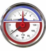 TIM Термоманометр аксиальный 63мм на 10 бар "(0℃ - 120℃) 3