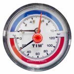 TIM Термоманометр аксиальный 63мм на 10 бар "(0℃ - 120℃) 1