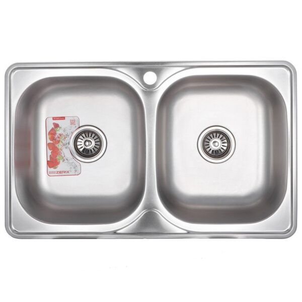 ZERIX мойка Z7848D-08-180E DOUBLE (SATIN) (5шт/ящ) 1