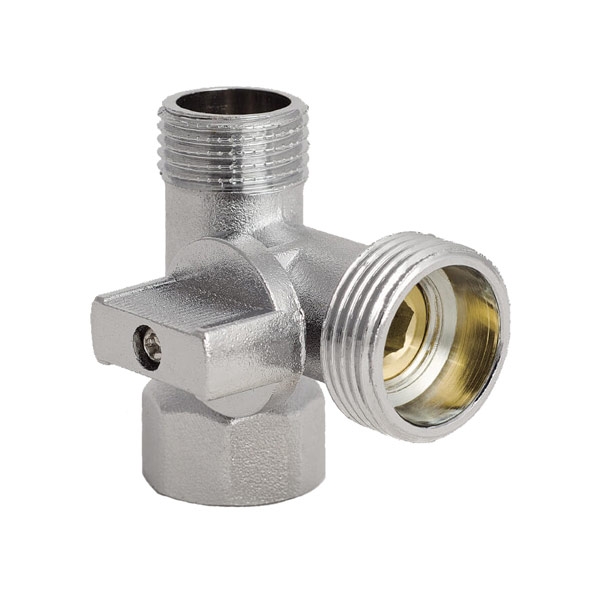 Кран стир.проход. KOER 1/2*3/4*1/2  хром (KR.515)(25/100шт.) 1