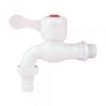 PLAMIX PVS - 1/2" PVC Кран для холодной воды (white+red) (240 шт/ящ, 20 шт/пакет)