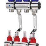 KOER KR.1115-04 - 1”x4 WAYS Коллекторный блок с расходомерами и регулируемым кронштейном (3 шт/ящ)