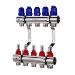 KOER KR.1115-05 - 1”x5 WAYS Коллекторный блок с расходомерами и регулируемым кронштейном (3 шт/ящ)