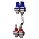 KOER KR.1115-02 - 1”x2 WAYS Коллекторный блок с расходомерами и регулируемым кронштейном (3 шт/ящ)