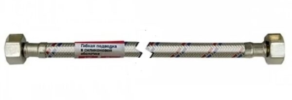 ZERIX 1/2'' ГГ-050 см СИЛИКОН, гибкая подводка, гайки нержавейка (200 шт/ящ) 1