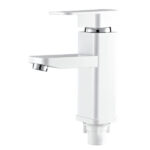 Смеситель умывальник PLAMIX Kub-001 White (без подводки) (30 шт/ящ)