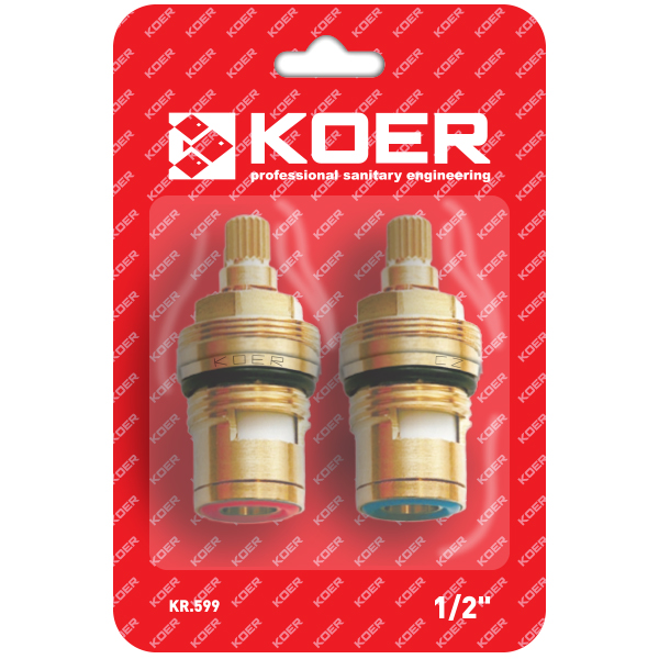 KOER Кранбуксы KR.599 КОМПЛЕКТ (2 шт/БЛИСТЕР) керамика MF-1/2" (160 пар/ящ) 1
