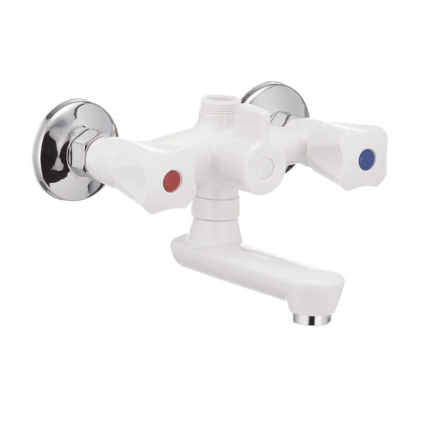 Смеситель для ванны PLAMIX Omega-142 White (без шланга и лейки) (20шт.) 1