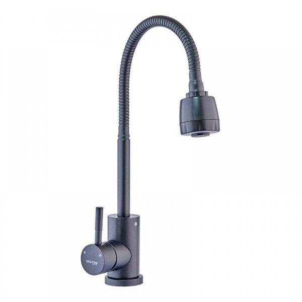 Смеситель кухня MIXXUS SOK-011 BLACK REFLECTOR с рефлект.изл. из нерж.ст.SUS304 (цв.черн.)(10 шт/ящ) 1