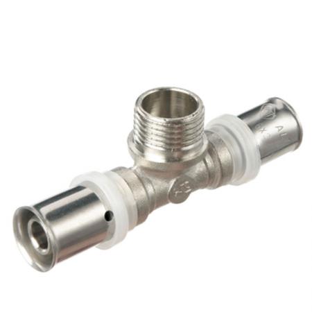 Пресс-фитинг. Тройник никелированный 16*1/2ш*16 TIM (13 шт.) 1