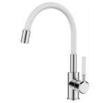 Смеситель кухня MIXXUS PREMIUM RIO 011 REFL. WHITE с сил. изл. (цв.белый.)(10)