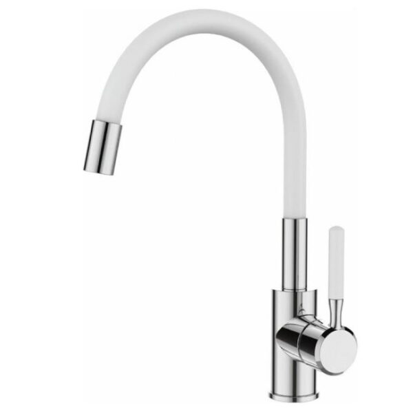 Смеситель кухня MIXXUS PREMIUM RIO 011 REFL. WHITE с сил. изл. (цв.белый.)(10) 1