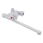 Смеситель для ванны PLAMIX Omega-140 EURO White (без шланга и лейки) (24 шт/ящ)