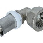 Пресс-фитинг. Уголок никелированный Ø16 - 1/2" вн. TIM (25/200 шт.)