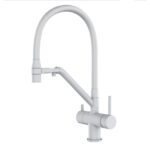 Смеситель кухня KOER KB-72006-03 c выходом для питьевой воды (Цвет белый+силик.излив белый) (8шт/ящ)