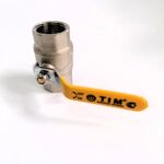 TIM Кран шаровой для газа прямой (длиный рычаг) НИКЕЛЬ 3/4"г/г (12/48 шт.)