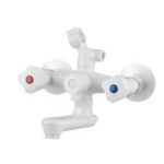 Смеситель для ванны PLAMIX OMEGA-142 EURO SET WHITE (со шлангом, лейкой и кронштейном) (20 шт/ящ)
