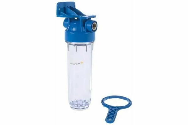 Корпус 10SL ХВС 1/2" прозрачный, ключ и скоба. FHPR12  Кит. 1