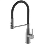 Смеситель для кухни MIXXUS PREMIUM SUMMER 017 GRAPHITE REFL.BLACK (Цвет графит.+силик.излив черн.)(8