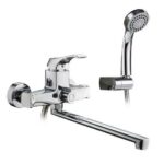 Смеситель для ванны ZERIX ZUM-006 EURO (LR2242) с длинным изливом (10 шт/ящ)