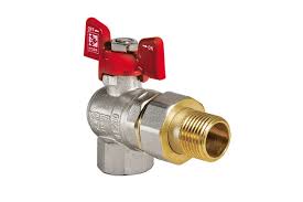 KOER Кран с американкой угловой 1" красная бабочка PN40 (KR.228)(20шт.) 1