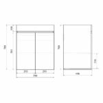 (N2) Next 60 тумба напольная 2 двери (раковина Next 60) 3