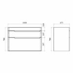 (F3) Flat 100/2 тумба напольная (раковина Line 100) 2