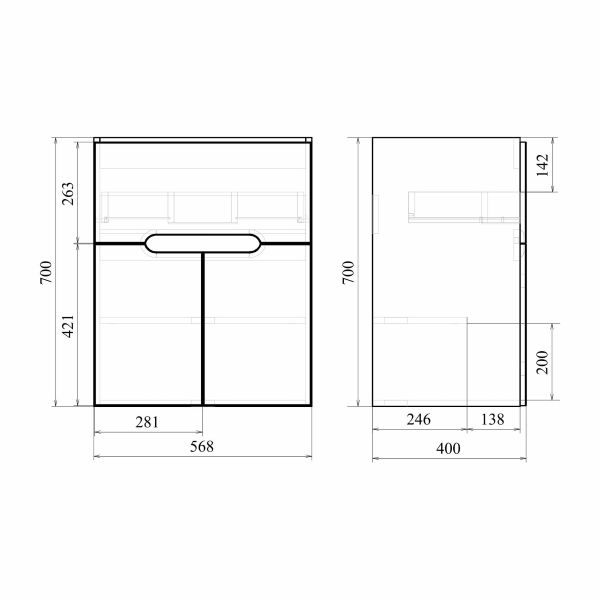 (F4) Soho Quadro Light 60 тумба напольная (раковина Fest-60) 2