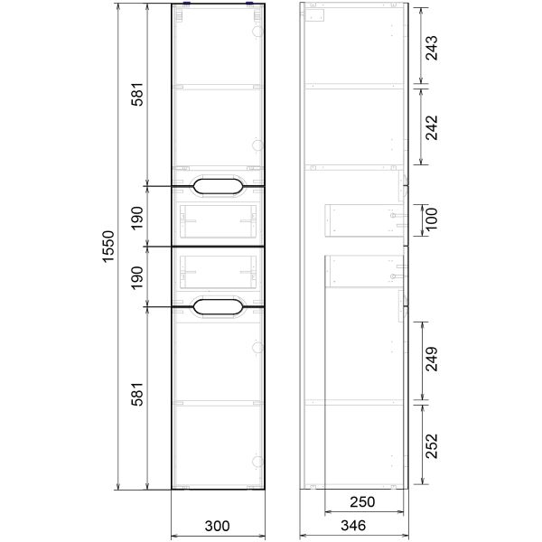 Soho 30 пенал подвесной универсальный 2