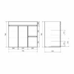 (N4) Next 80 тумба напольная, (2 дв. 2 ящ., раковина More 80) 3