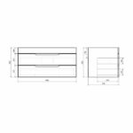 (SD5) Soho Quadro 100/2 тумба подвес. с доводчиком (раковина Deep100) 2