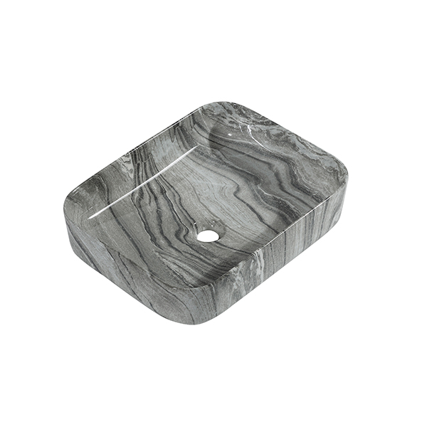 Shell-0619 Grey Stone раковина керамическая накладная (51,5*40*13) 1