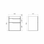 (F1) Flat 60/2 тумба напольная (раковина Line 60) 2