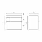 (F2) Flat 80/2 тумба напольная (раковина Line 80) 2