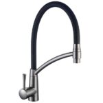 Смеситель для кухни MIXXUS PREMIUM ROSSI 017 GRAPHITE REFL.BLACK (Цв.граф.+силик.изл.черн) (10 шт/ящ
