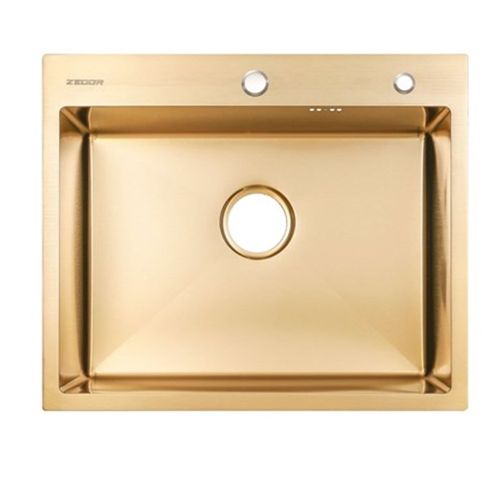 ML-6050KG Мойка из нержавеющей стали 60*50*22 ZEGOR Золото матовое, без сифона, с отведением для фи 1