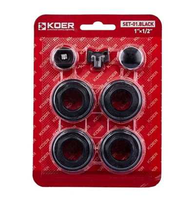 KOER SET-01.BLACK Комплект для радиатора 1/2" Без креплений (цвет черный) (40 шт/ящ) 1