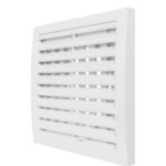 Решетка вентиляционная RRPF фланец D100 разъемная регулируемая 150x150 пластик ERA