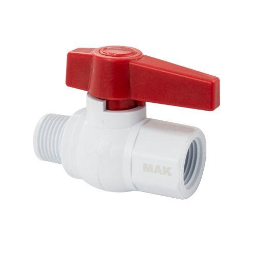 MAK Кран шаровый  3/4", п/м, ручка, полипропиленовый, из АБС пластика 1