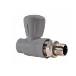 Кран шаровый ПП для радиатора прямой D25 3/4 НР GRAY (4/20)