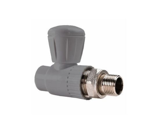 Кран шаровый ПП для радиатора прямой D25 3/4 НР GRAY (4/20) 1 Кран шаровый ПП для радиатора прямой D25 3/4 НР GRAY (4/20) 1