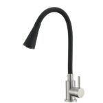 Смеситель кухня MIXXUS SUS-011-T REFL.BLACK с силик. излив.из нерж.стали SUS304 (изл.чёрный)(10шт/ящ