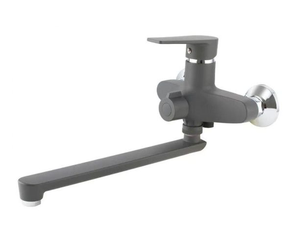 Смеситель для ванны PLAMIX OSCAR-006 EURO SET GRAPHITE (со шлангом,лейкой и кроншт.)(Графит)(24шт/ящ 1