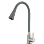 Смеситель кухня MIXXUS SUS-011-T REFL.GRAY с силик. излив.из нерж.стали SUS304 (изл. серый)(10 шт/ящ