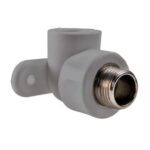 Угольник комбинир. с крепл. ПП D20-1/2"НР GRAY (12/60)