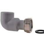 Угольник ПП с накидной гайкой D20-1/2" GRAY (8/40)