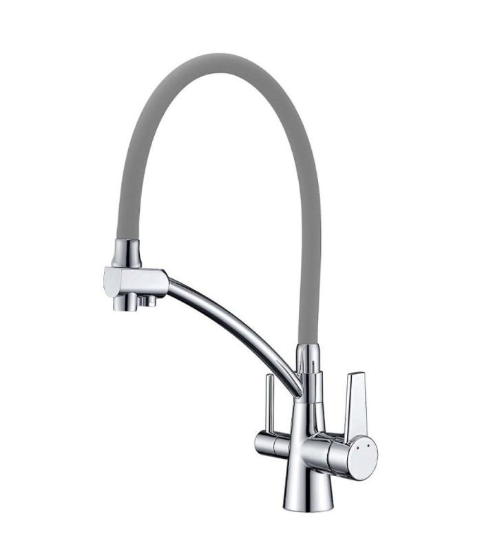 Смес. для кухни KOER KB-72003-01 с выходом для питьевой воды (Цвет хром+силик.излив серый) (8шт/ящ) 1 Смес. для кухни KOER KB-72003-01 с выходом для питьевой воды (Цвет хром+силик.излив серый) (8шт/ящ) 1